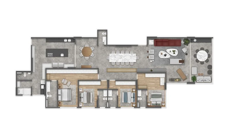 Planta baixa Torre Oká Terminação 02, 265m²